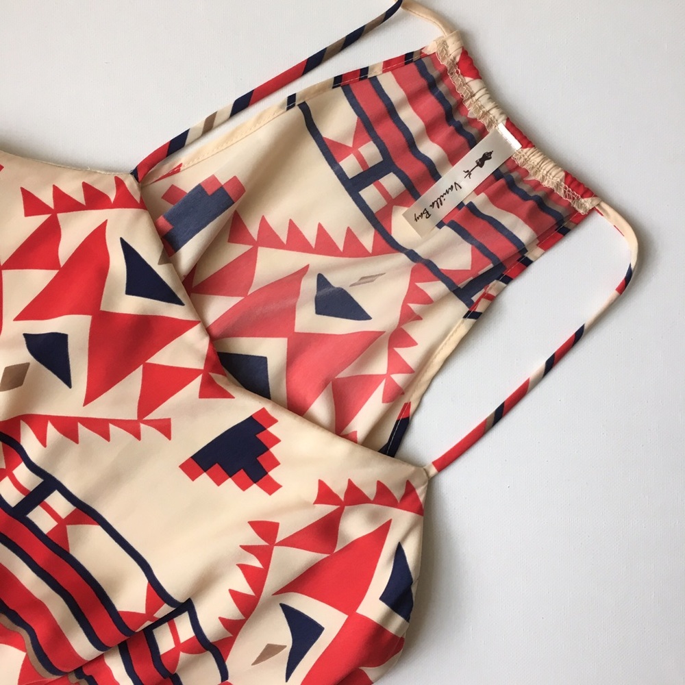 Aztec Patterned Red & Blue Dress